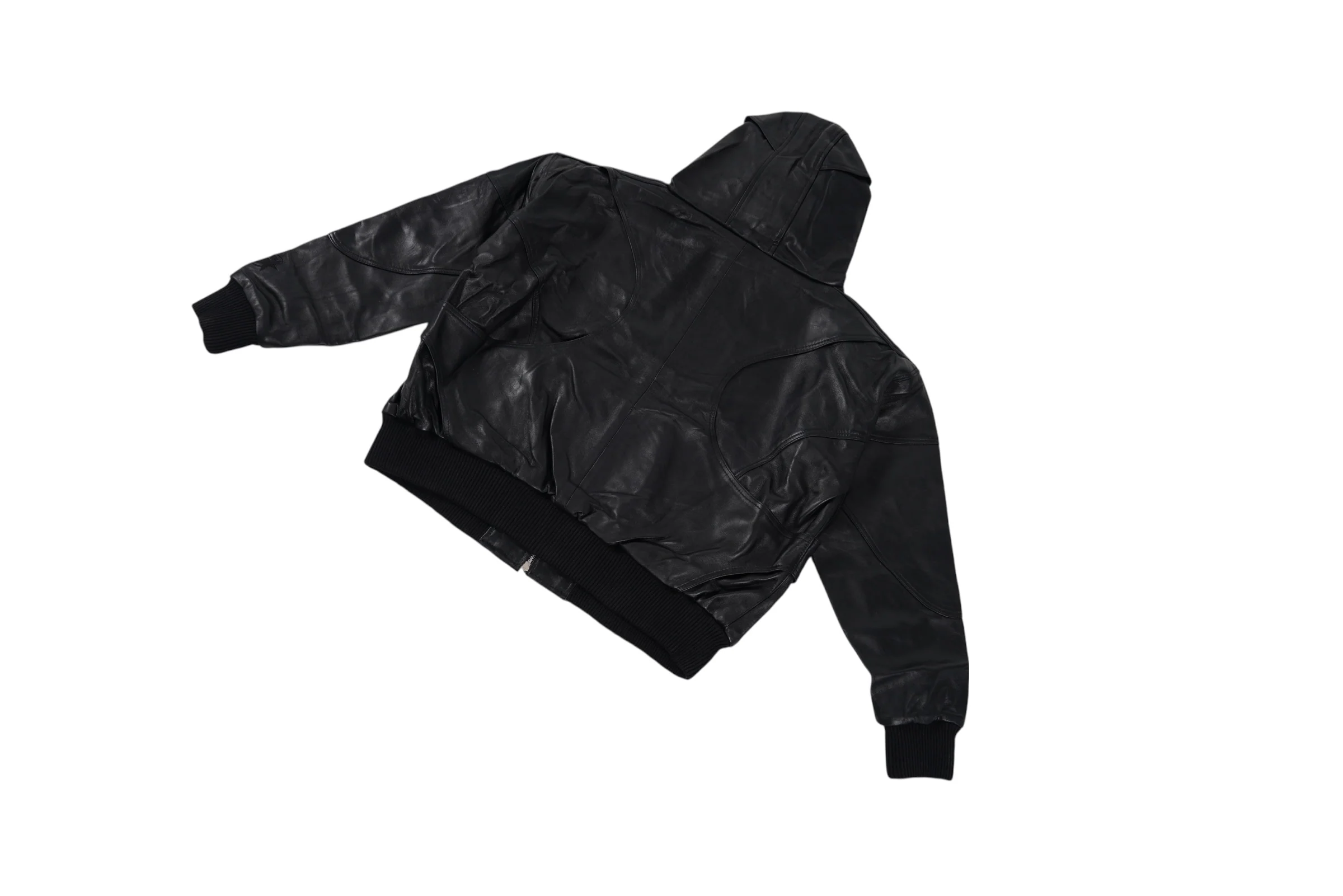 ALIEN LEATHER HOODIE (ALLBLACK) - Image 7