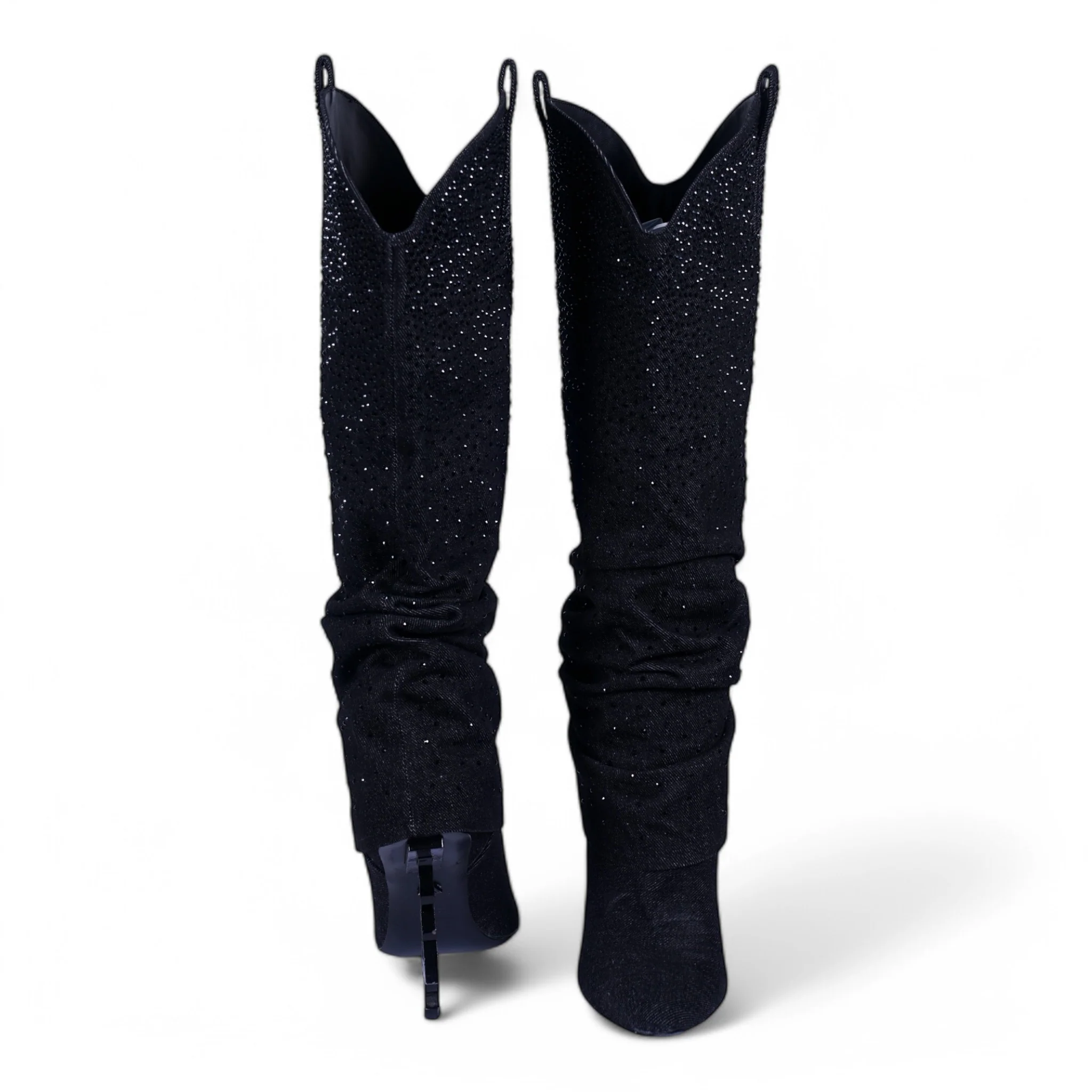 SIA HER DENIM RHINESTONE COWBOY BOOTS - Image 6