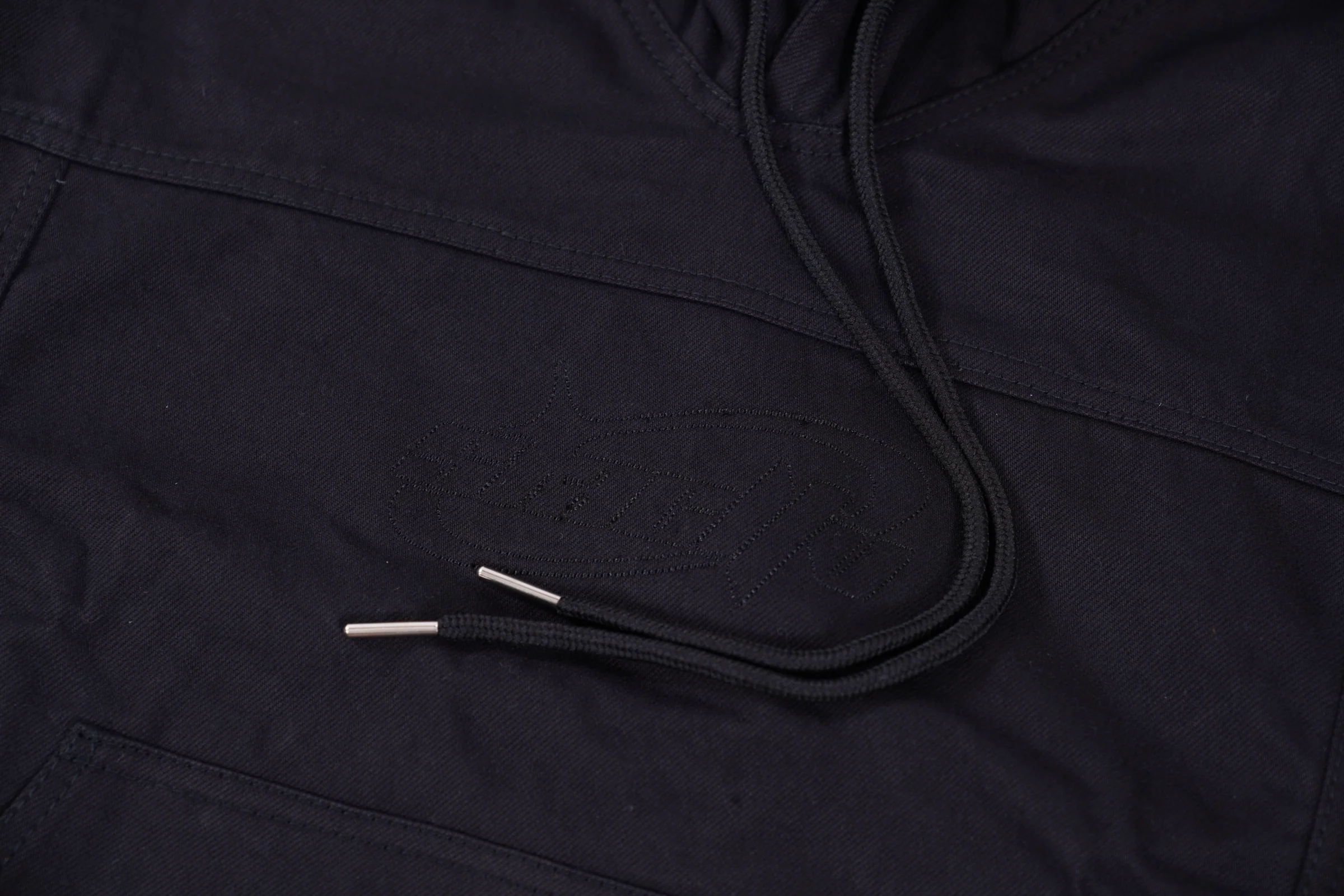 Denim Hoodie (Black) - Image 2