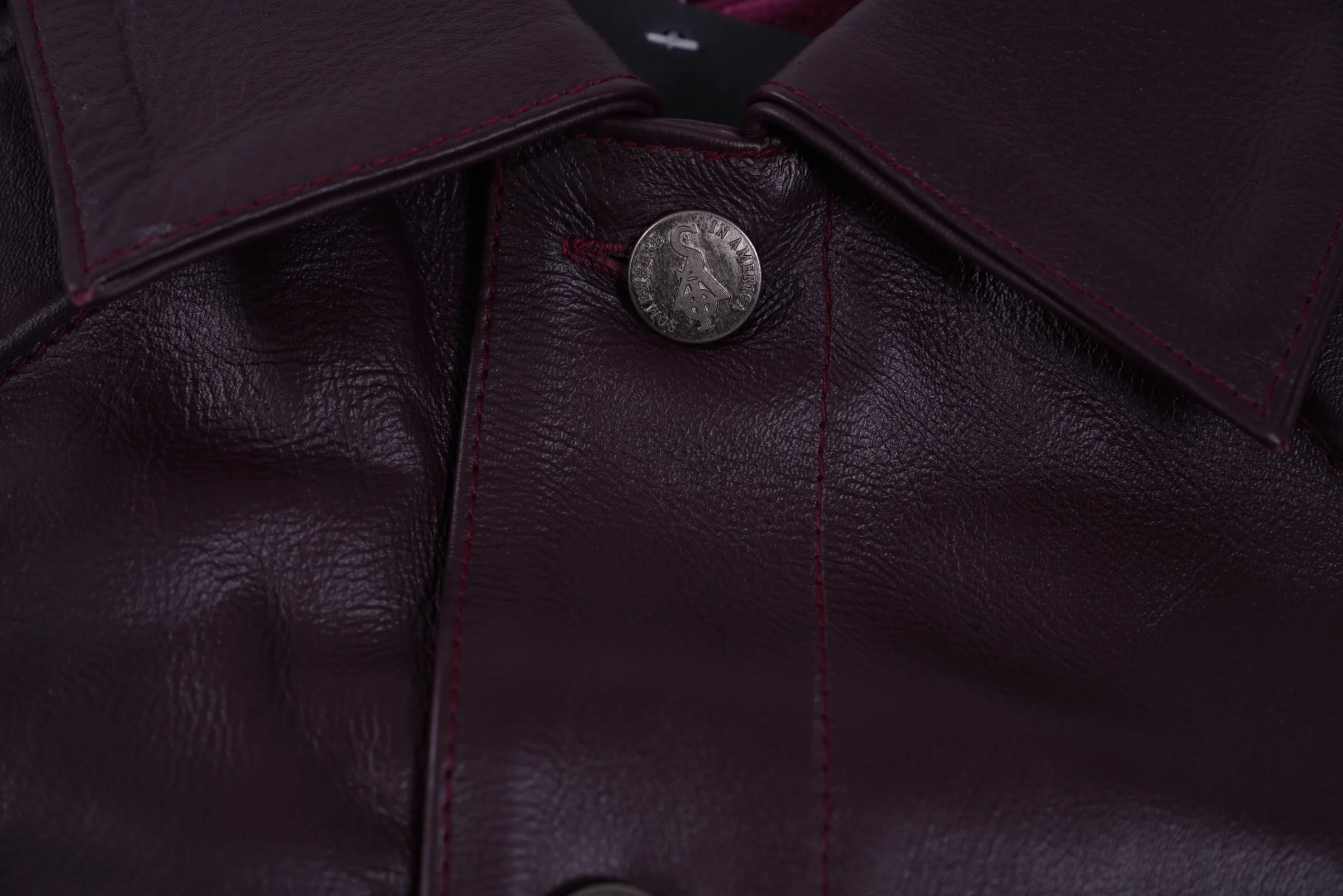 LEATHER MOTO JACKET (BURGUNDY) - Image 4