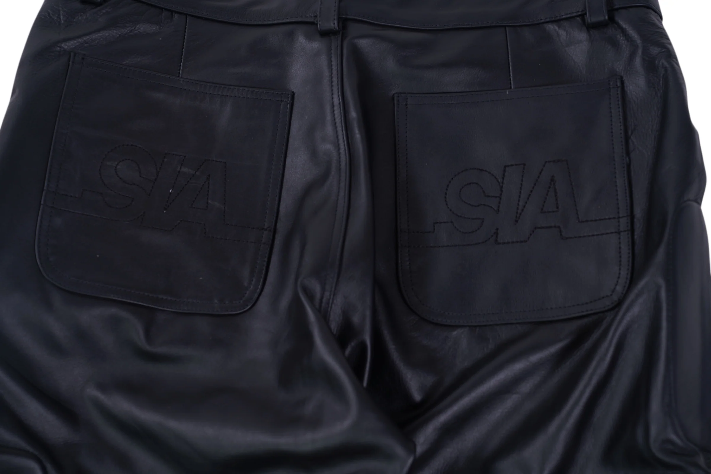 LEATHER MOTO PADDED PANTS (BLACK) - Image 4
