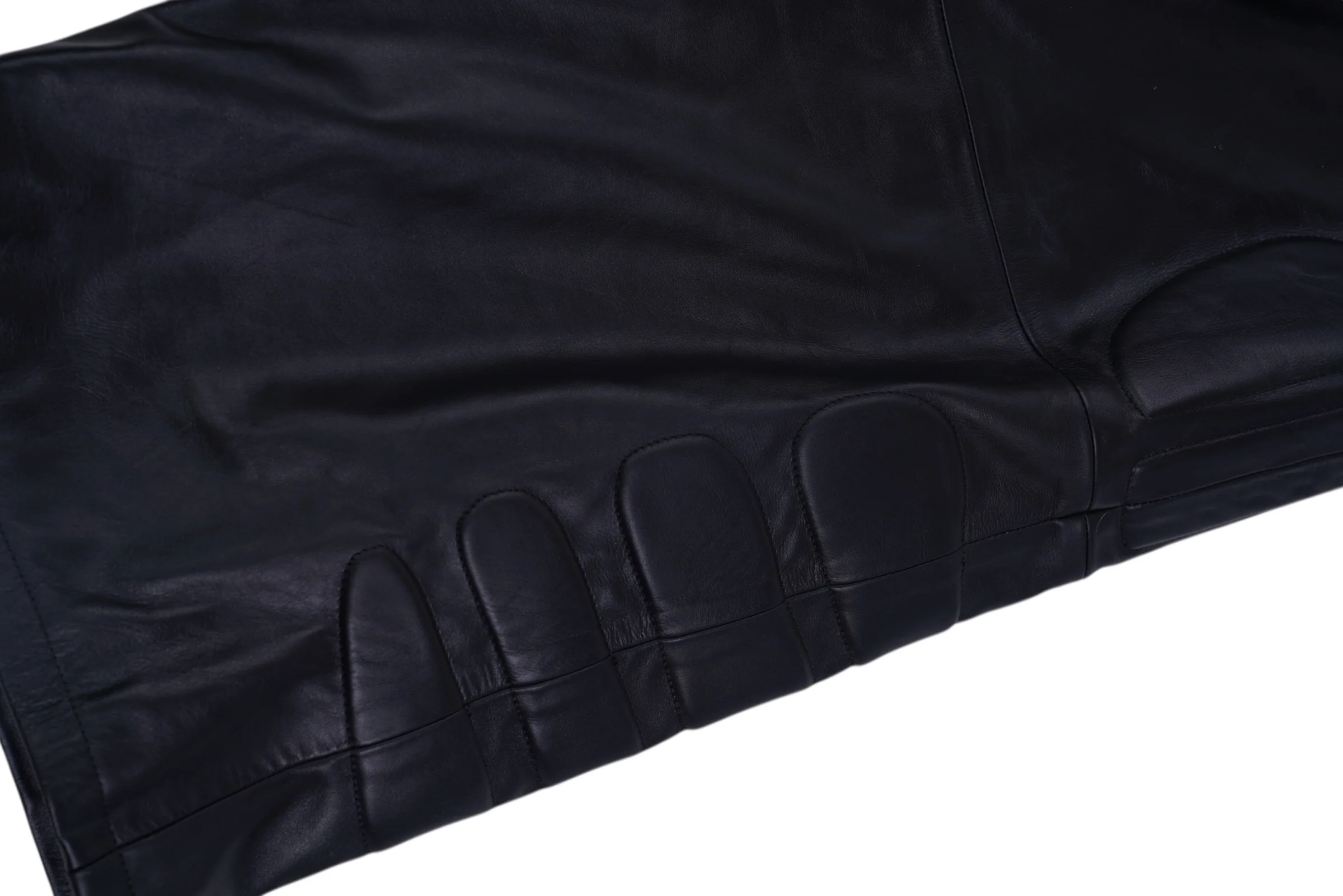 LEATHER MOTO PADDED PANTS (BLACK) - Image 5