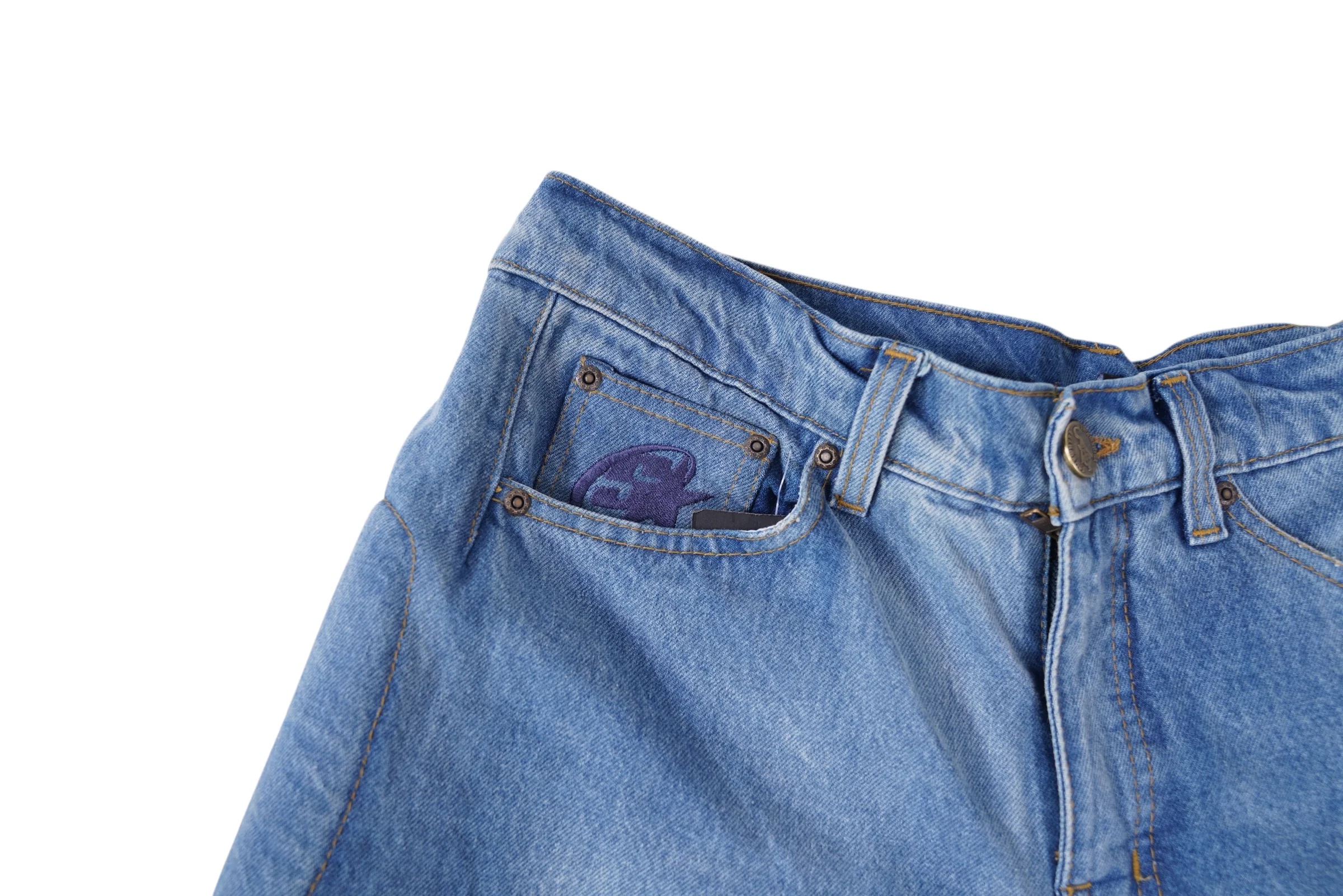 MOTO DENIM PADDED PANTS (BLUE) - Image 4