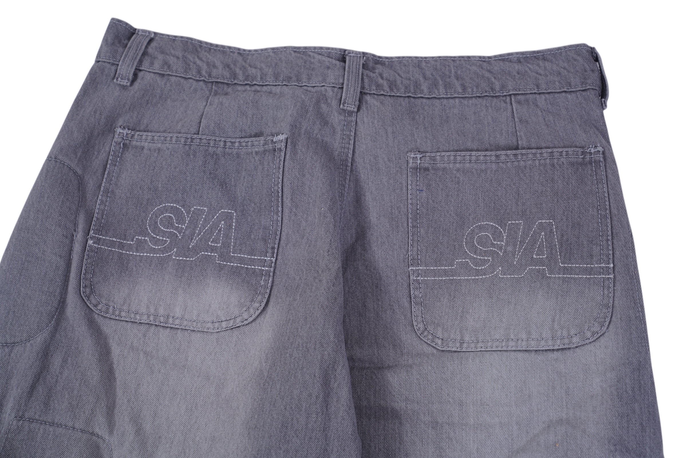 MOTO DENIM PADDED PANTS (GREY) - Image 3