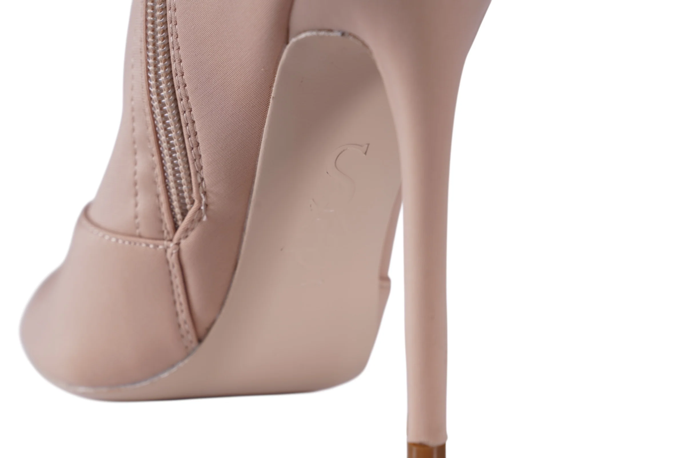 SIA HER NEOPRENE PEEP TOE BOOTIES (Beige) - Image 4