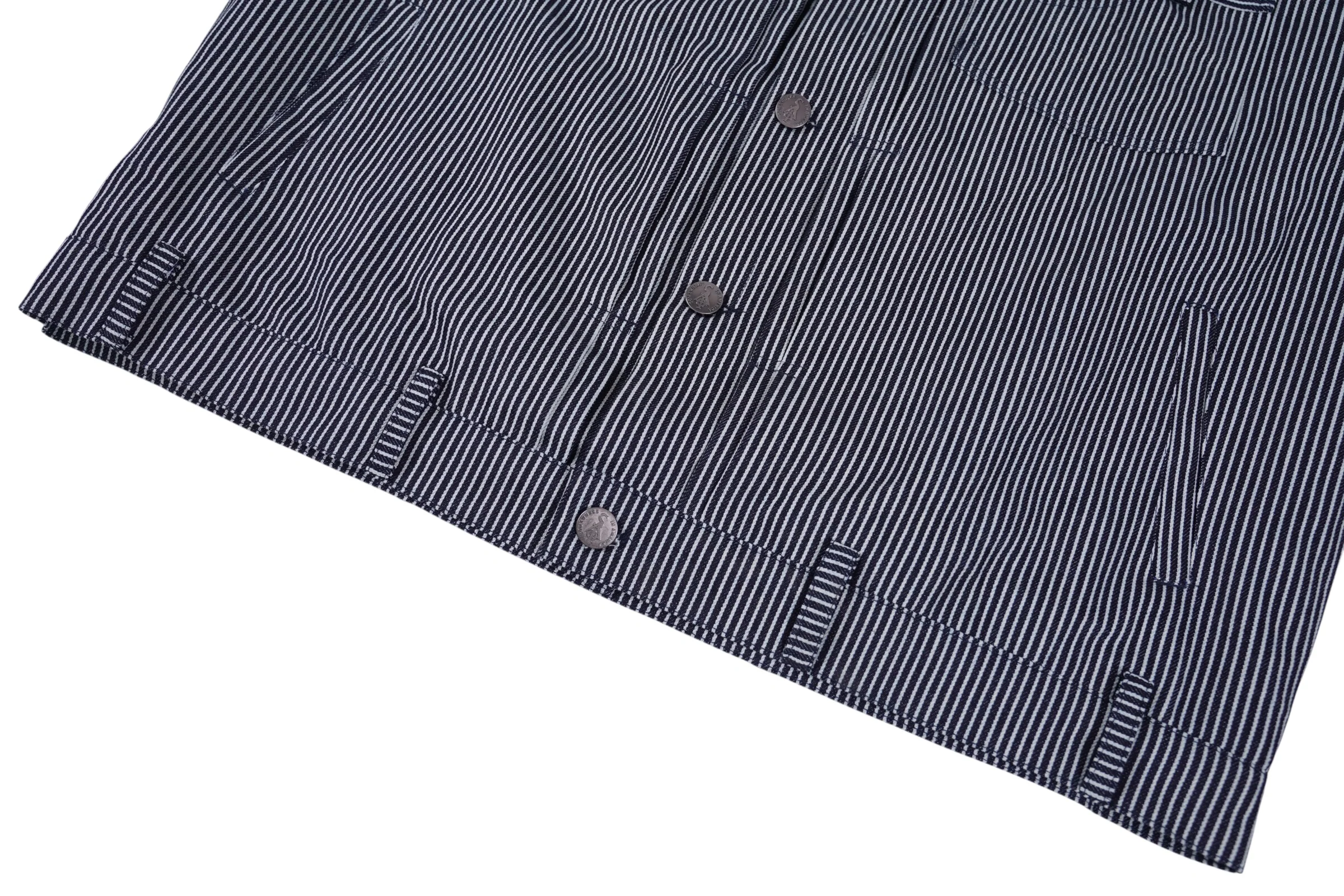 Conductor Denim Upside Down Jacket (Navy) - Image 7