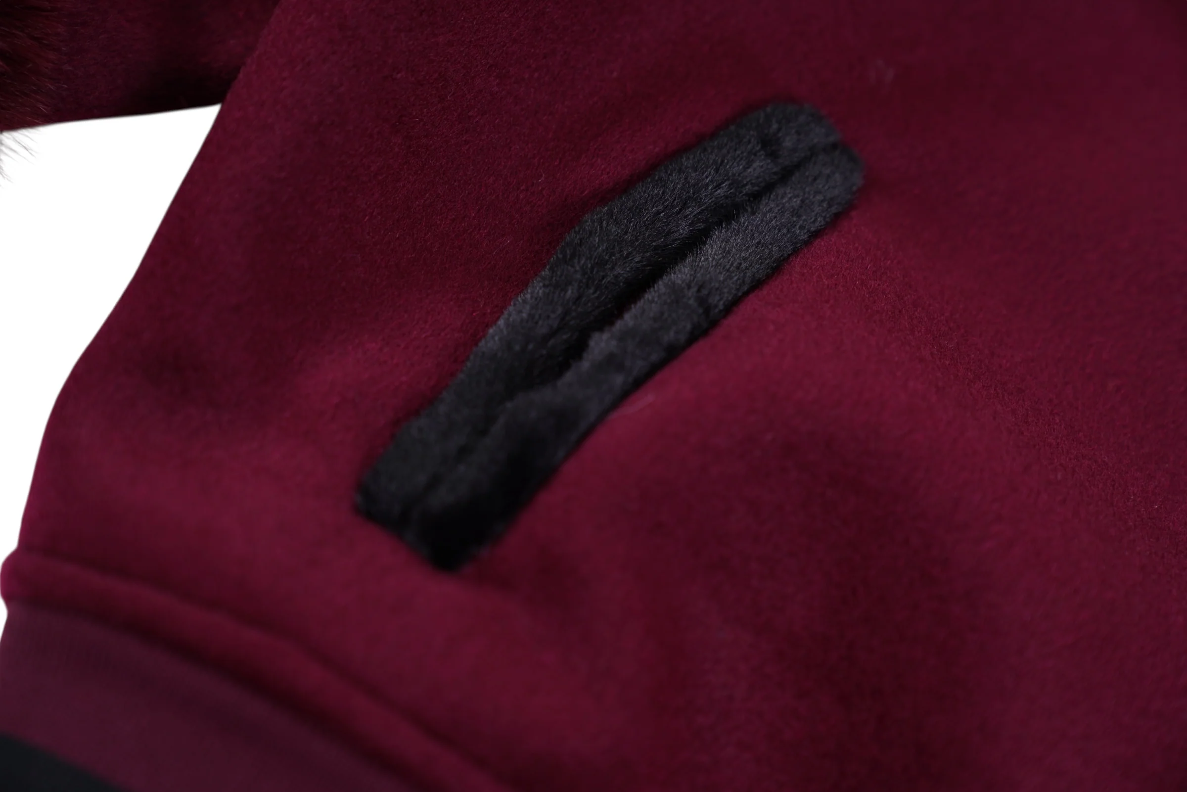 SIA HER Cropped Fur Varsity Jacket (Maroon) - Image 5