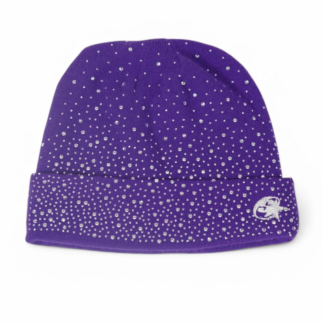 STREET CROWN CRYSTAL BEANIE (PURPLE) - Image 3