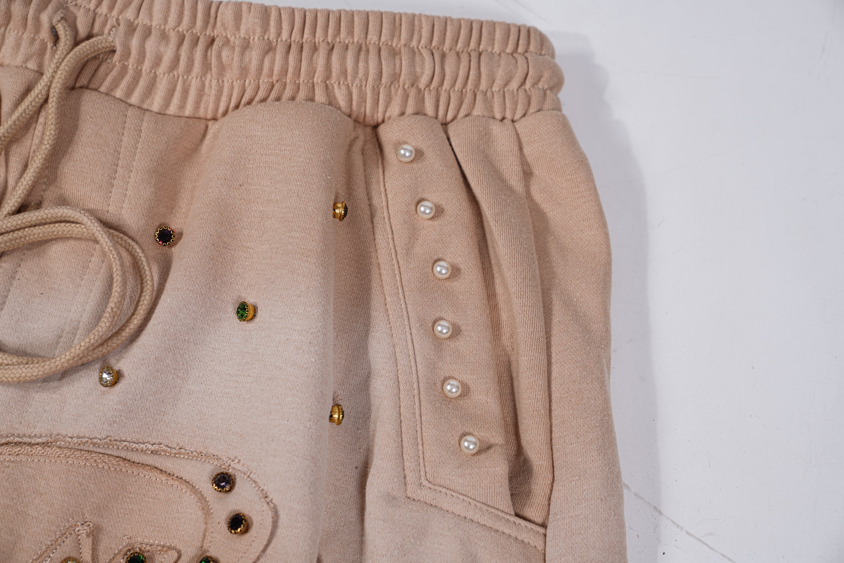 STAR-STUDDED SHORTS (TAN) - Image 4
