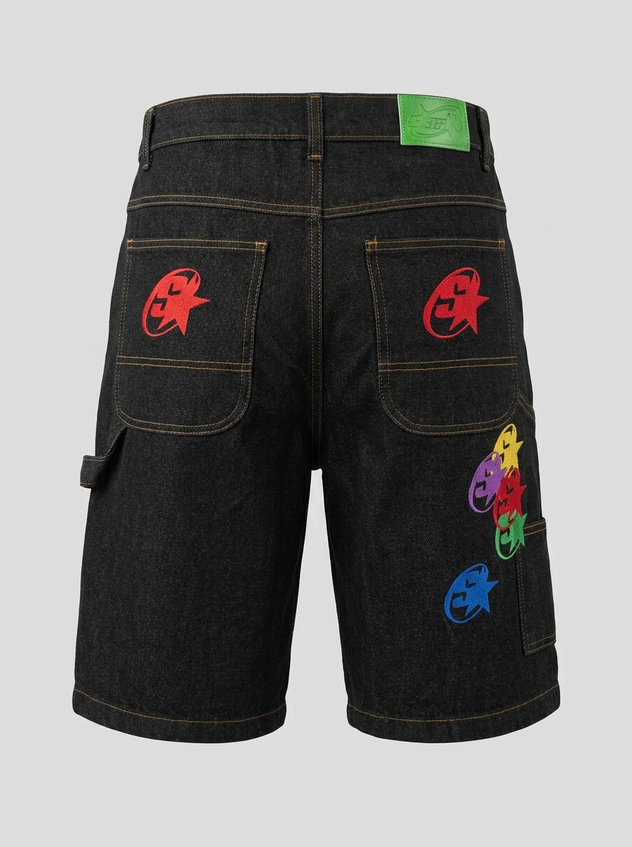 Y2K CARPENTER SHORTS (BLACK) - Image 2